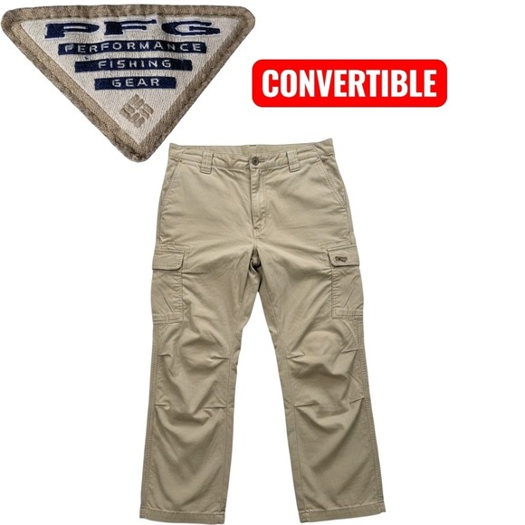 Columbia Other - Columbia PFG Convertible Pants Mens XL Tan Fishing Cargo Zip Off Leg
